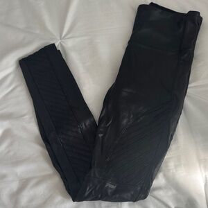 SPANX Black Leather Leggings